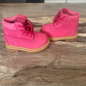 Timberland Boots 6 inch Premium Pink Nubuck Little Kids  Size 4